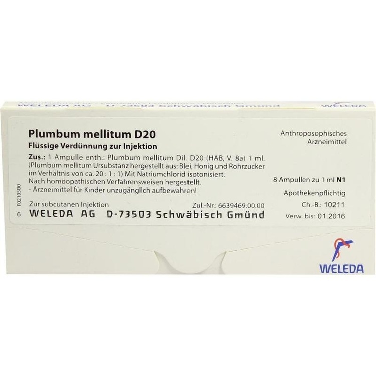 PLUMBUM MELLITUM D 20 Ampullen 8X1 ml