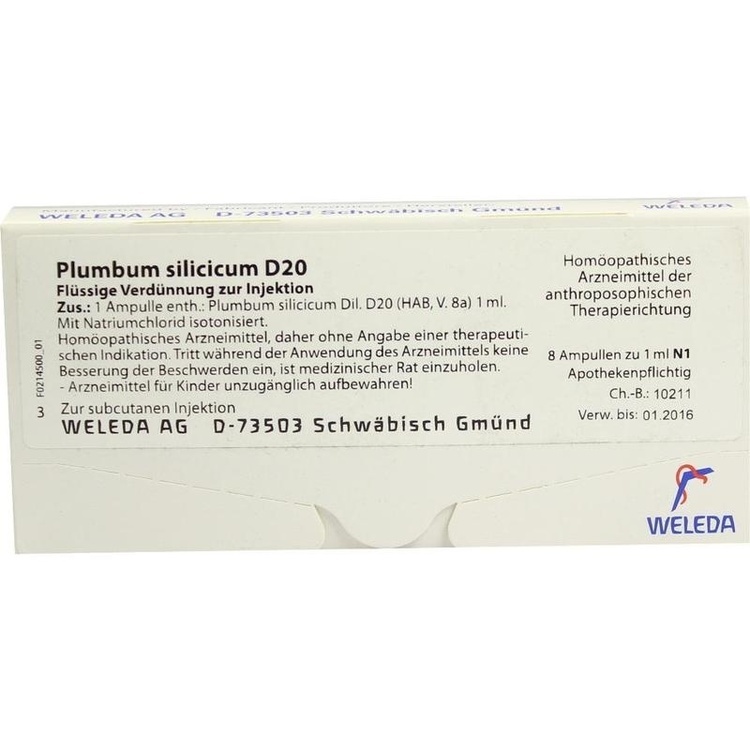 PLUMBUM SILICICUM D 20 Ampullen 8X1 ml