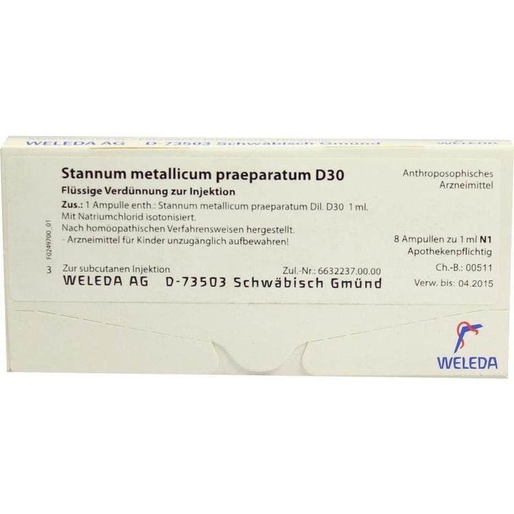 STANNUM METALLICUM praeparatum D 30 Ampullen 8X1 ml