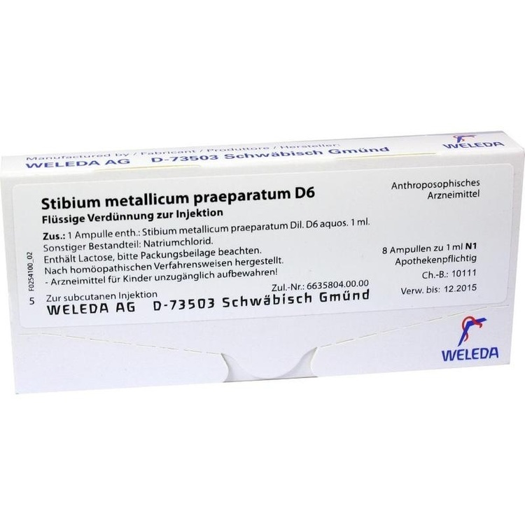 STIBIUM METALLICUM PRAEPARATUM D 6 Ampullen 8X1 ml