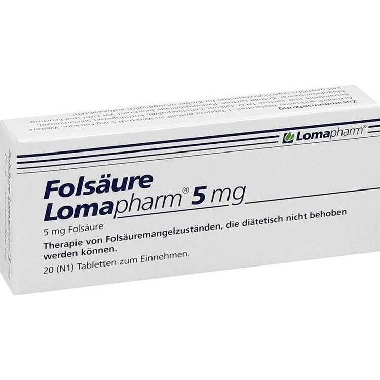 FOLSÄURE LOMAPHARM 5 mg Tabletten 20 St