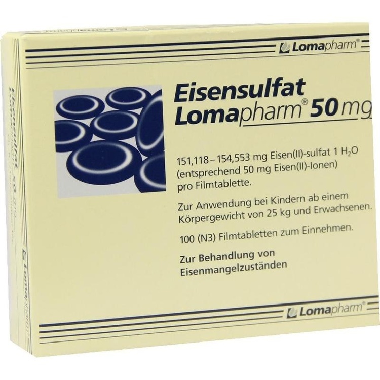 EISENSULFAT Lomapharm 50 mg Filmtabletten 100 St