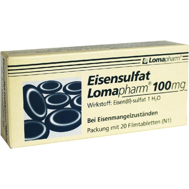 EISENSULFAT Lomapharm 100 mg Filmtabletten 20 St