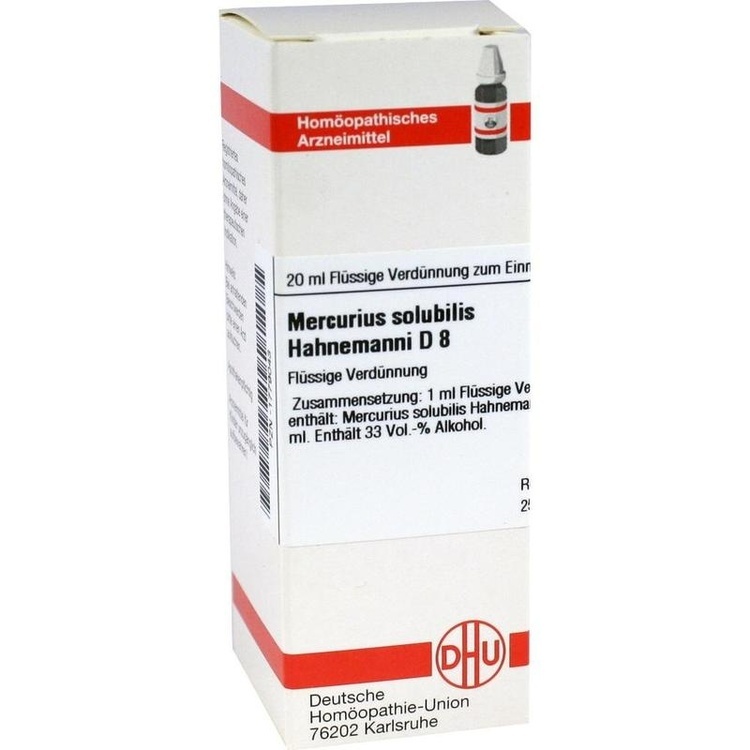 MERCURIUS SOLUBILIS Hahnemanni D 8 Dilution 20 ml