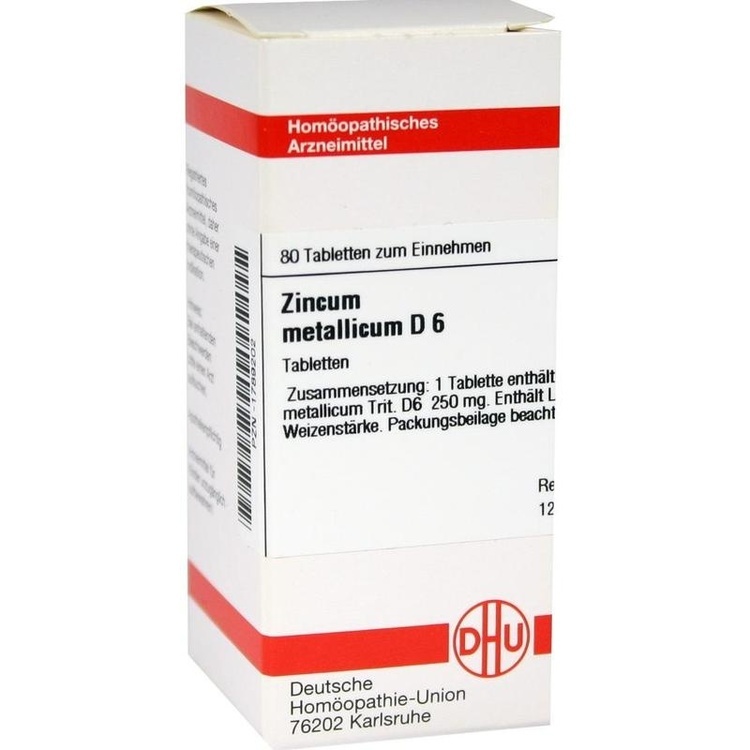 ZINCUM METALLICUM D 6 Tabletten 80 St