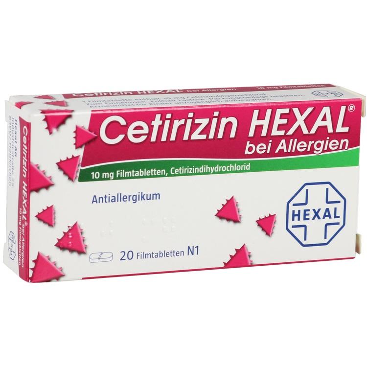 CETIRIZIN HEXAL Filmtabletten bei Allergien 20 St