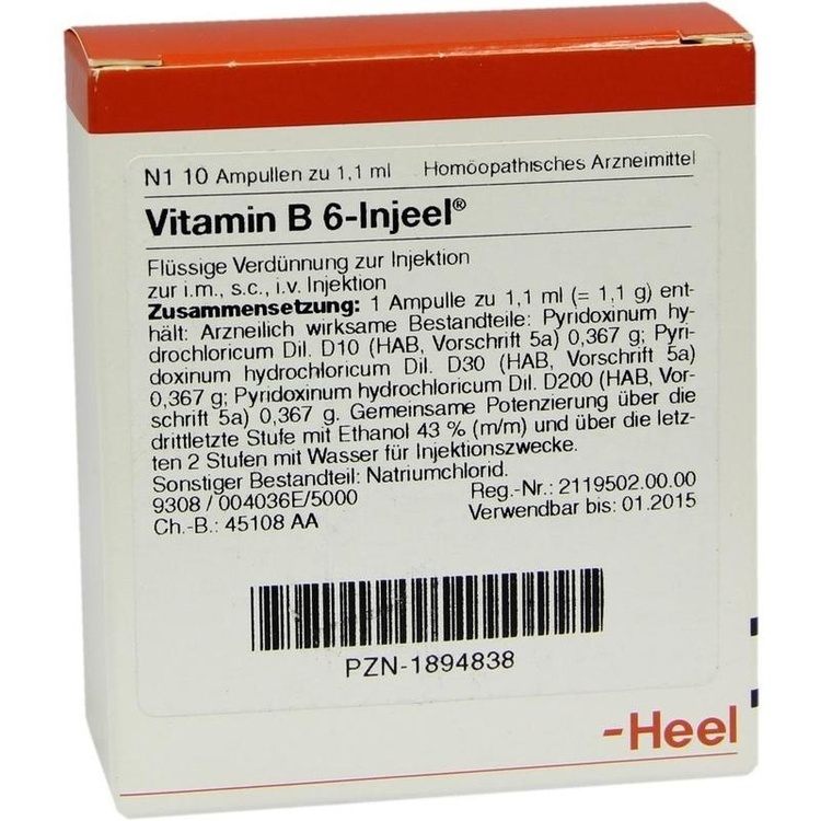 VITAMIN B6 INJEEL Ampullen 10 St