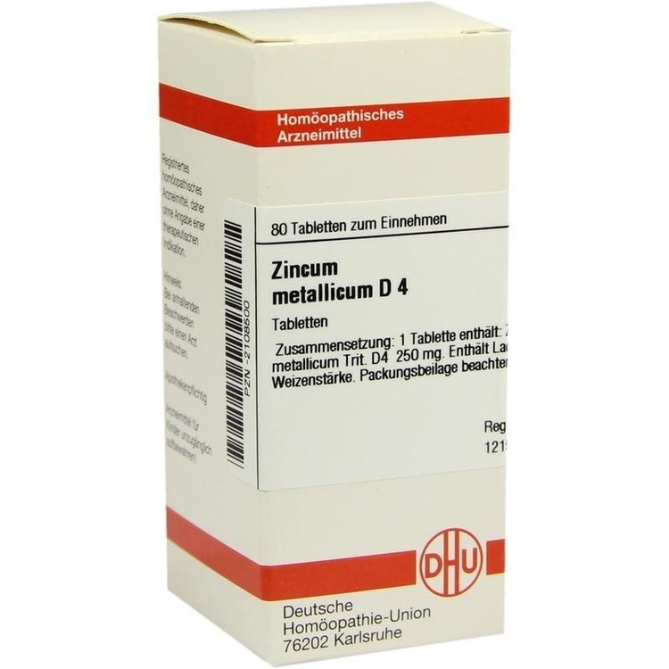 ZINCUM METALLICUM D 4 Tabletten 80 St