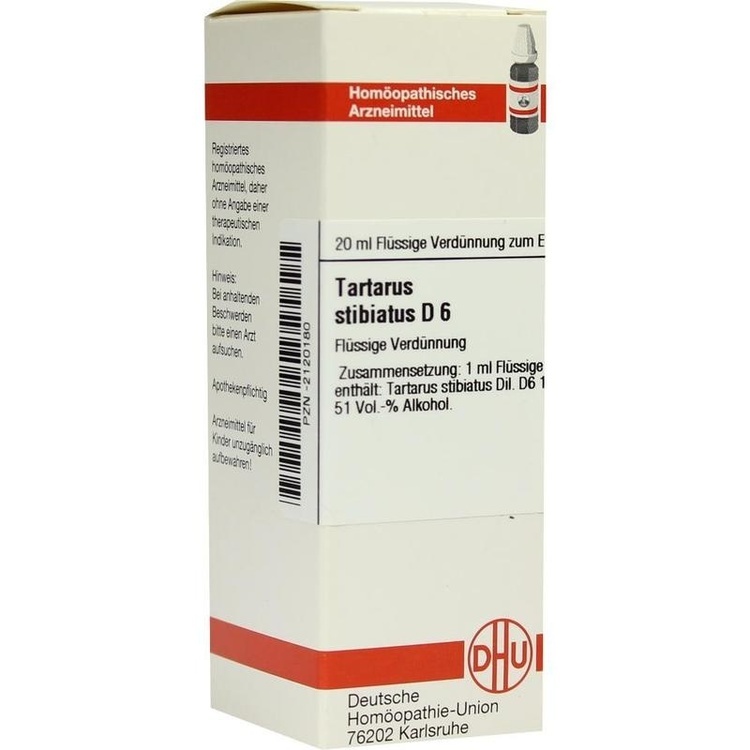 TARTARUS STIBIATUS D 6 Dilution 20 ml