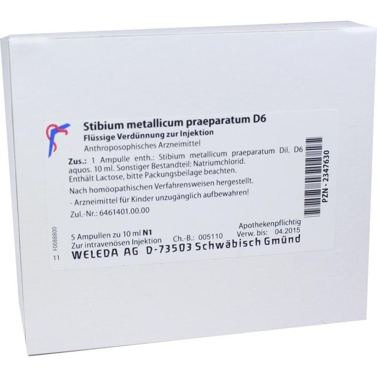 STIBIUM METALLICUM PRAEPARATUM D 6 Ampullen 5X10 ml