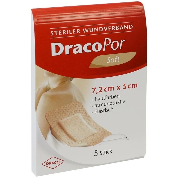 DRACOPOR Wundverband 5x7,2 cm steril hautfarben 5 St