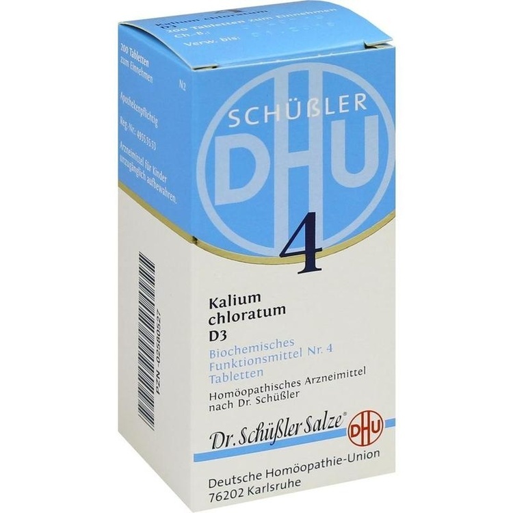 BIOCHEMIE DHU 4 Kalium chloratum D 3 Tabletten 200 St