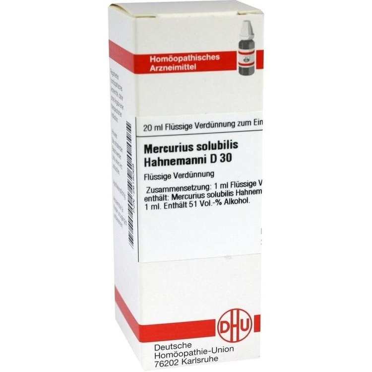 MERCURIUS SOLUBILIS Hahnemanni D 30 Dilution 20 ml