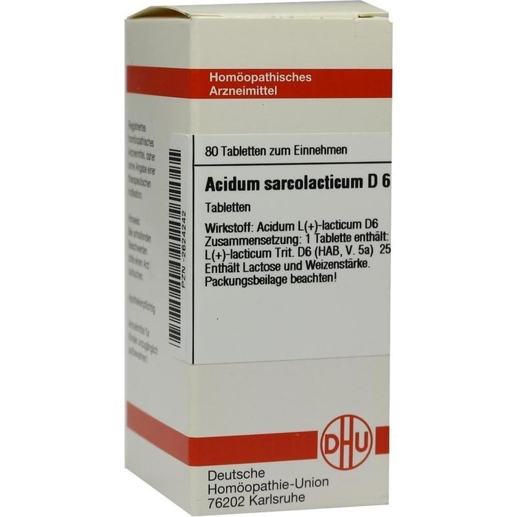 ACIDUM SARCOLACTICUM D 6 Tabletten 80 St