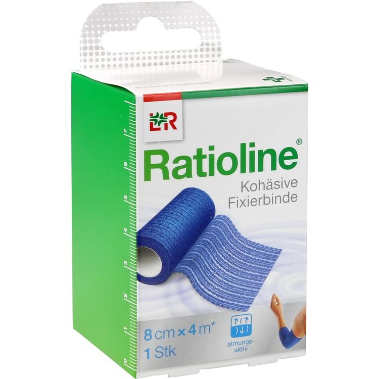 RATIOLINE acute Fixierbinde kohäsiv 8 cmx4 m blau 1 St