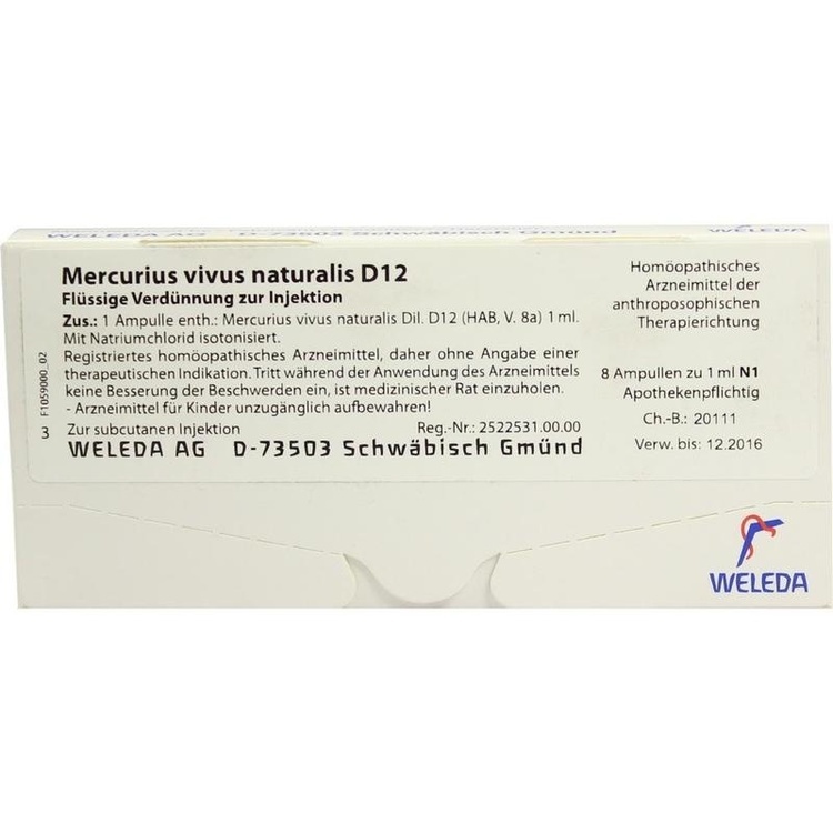 MERCURIUS VIVUS NATURALIS D 12 Ampullen 8X1 ml