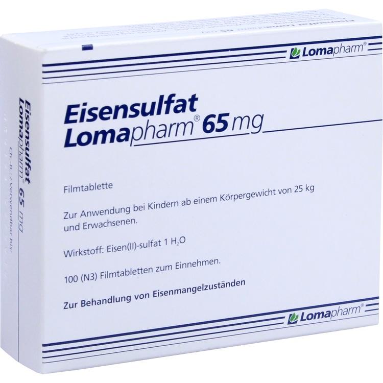 EISENSULFAT Lomapharm 65 mg überzogene Tab. 100 St