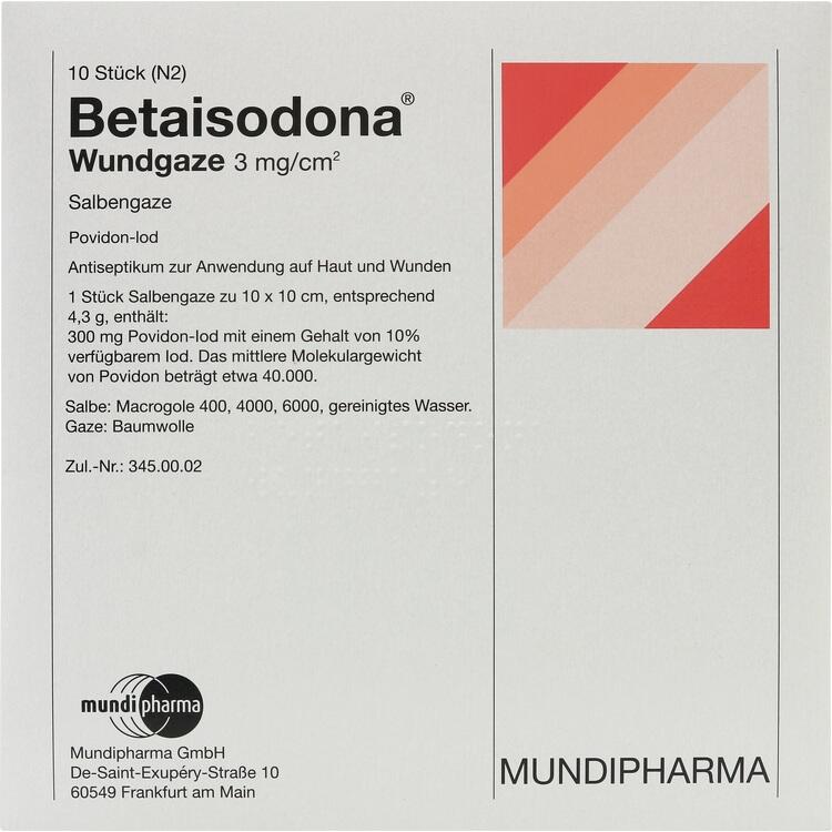 BETAISODONA Wundgaze 10x10 cm 10 St