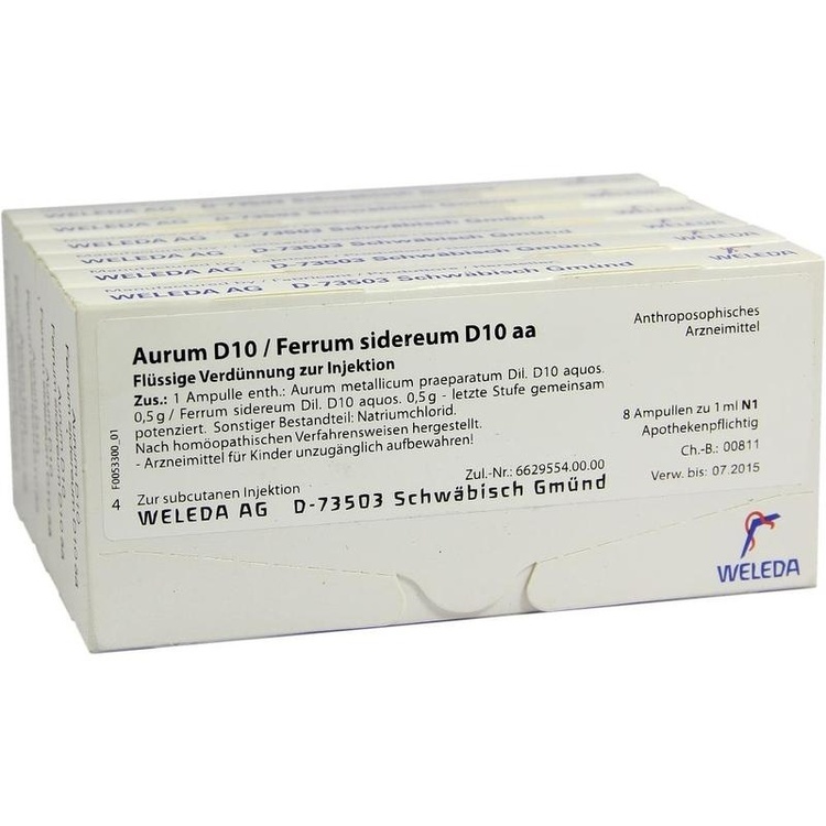 AURUM D 10/Ferrum sidereum D 10 aa Ampullen 48X1 ml