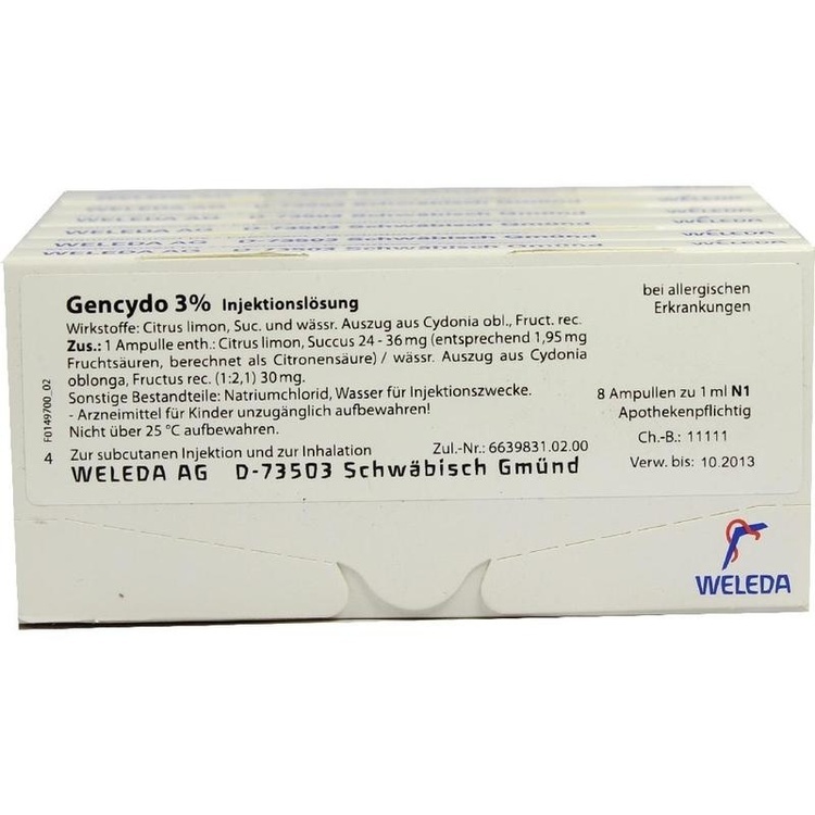 GENCYDO 3% Injektionslösung 48X1 ml