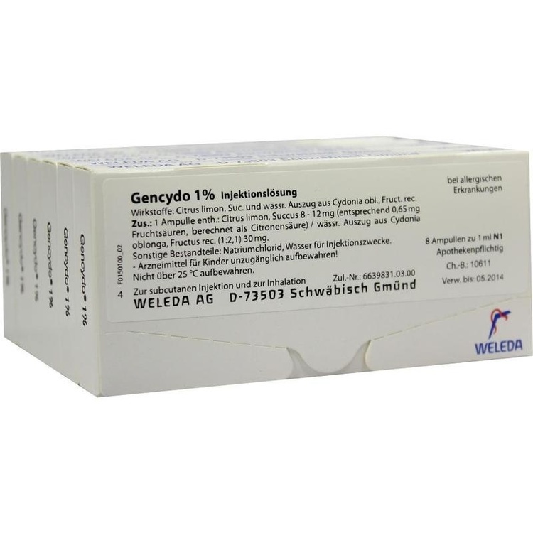 GENCYDO 1% Injektionslösung 48X1 ml