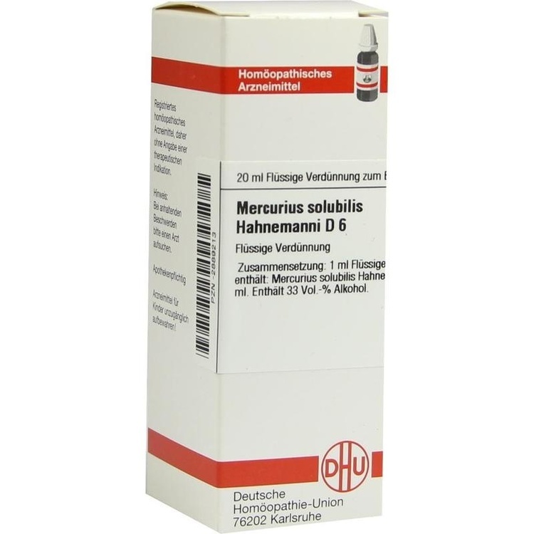 MERCURIUS SOLUBILIS Hahnemanni D 6 Dilution 20 ml