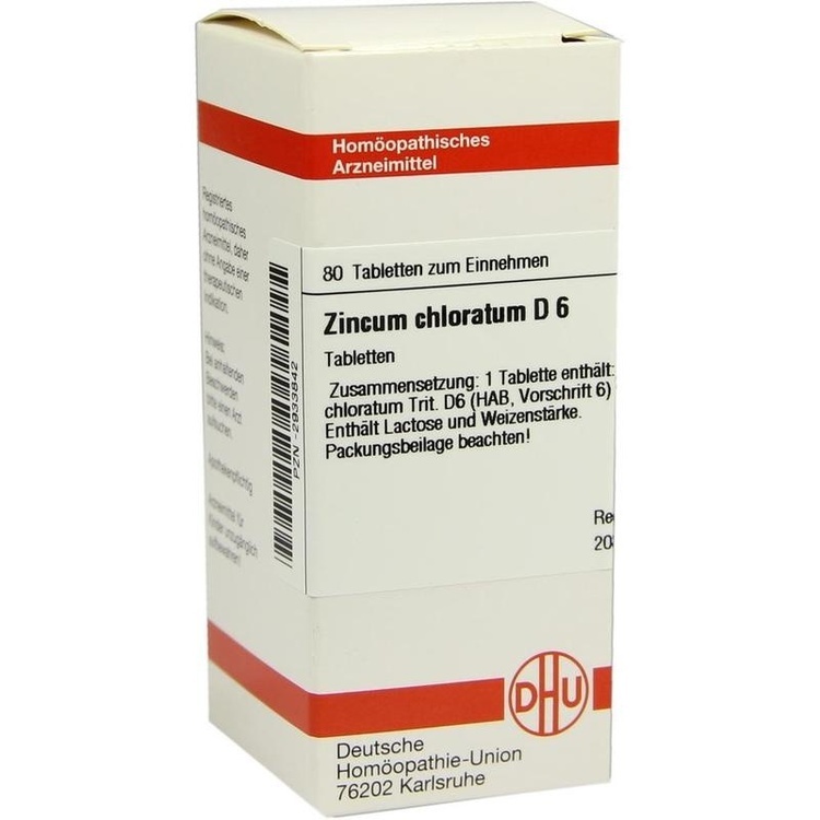 ZINCUM CHLORATUM D 6 Tabletten 80 St