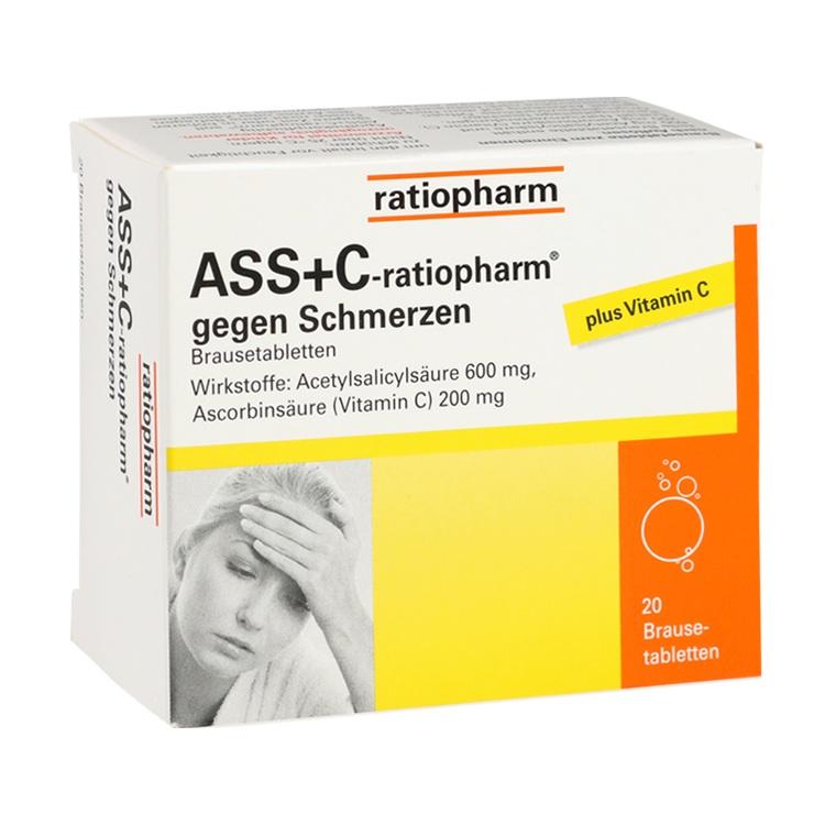 ASS + C-ratiopharm gegen Schmerzen Brausetabletten 20 St