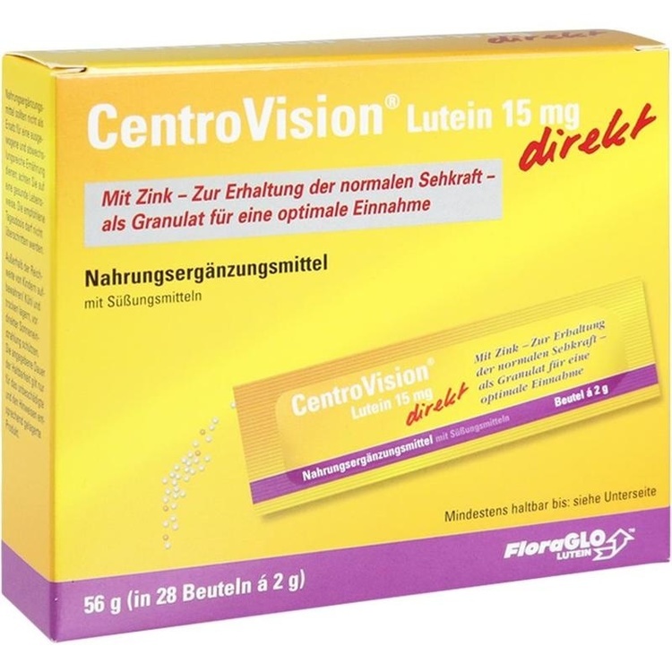 CENTROVISION Lutein 15 mg direkt Granulat 28 St