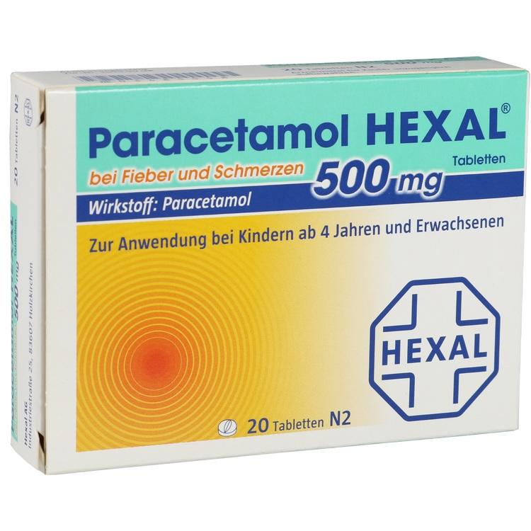 PARACETAMOL 500 mg HEXAL b.Fieber u.Schmerzen Tab. 20 St