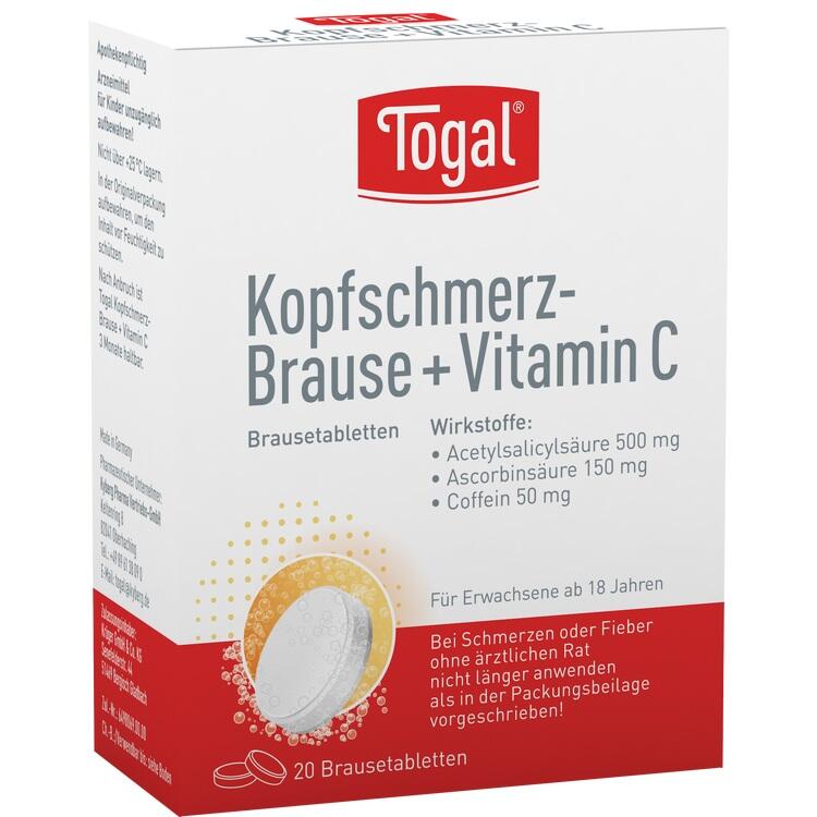 TOGAL Kopfschmerz-Brause + Vit.C Brausetabletten 20 St