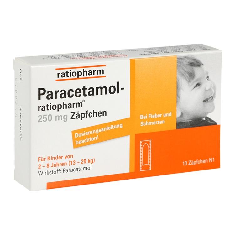 PARACETAMOL-ratiopharm 250 mg Zäpfchen 10 St