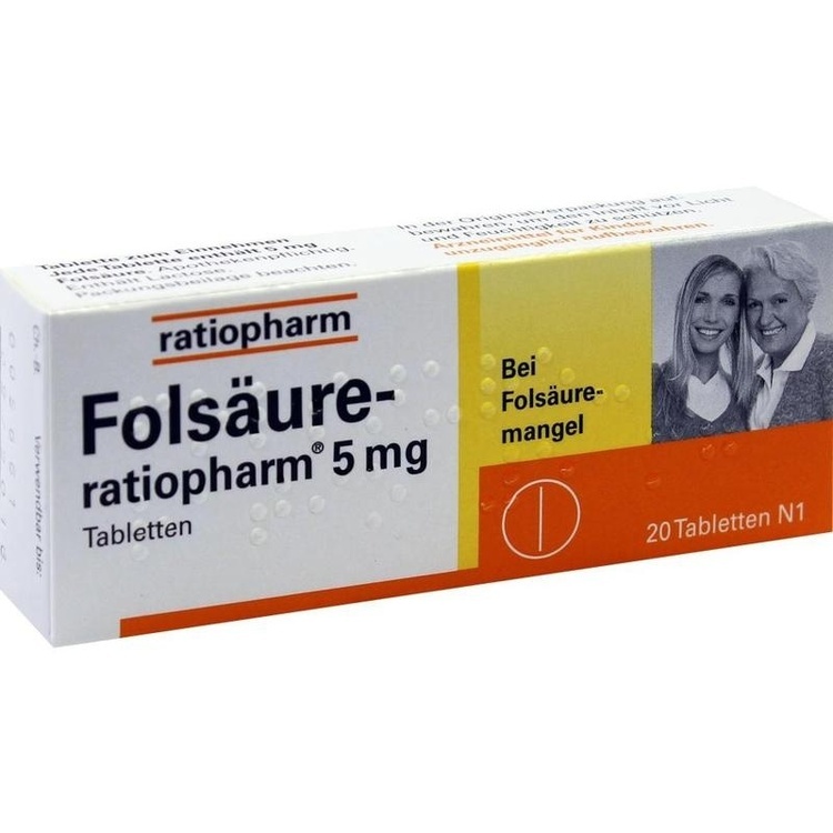 FOLSÄURE-RATIOPHARM 5 mg Tabletten 20 St