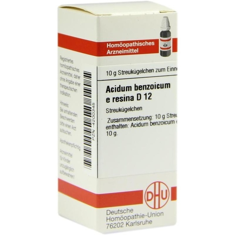 ACIDUM BENZOICUM E Resina D 12 Globuli 10 g