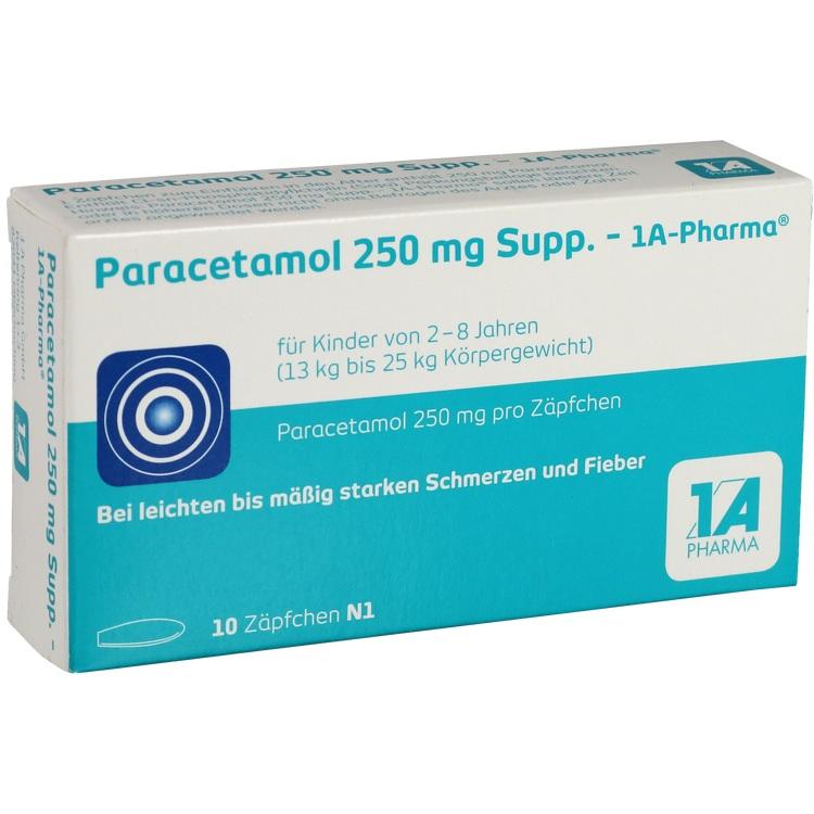 PARACETAMOL 250 mg-1A Pharma Suppositorien 10 St