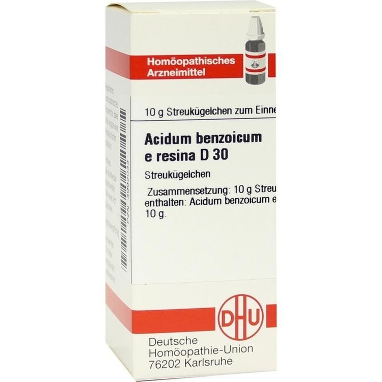 ACIDUM BENZOICUM E Resina D 30 Globuli 10 g