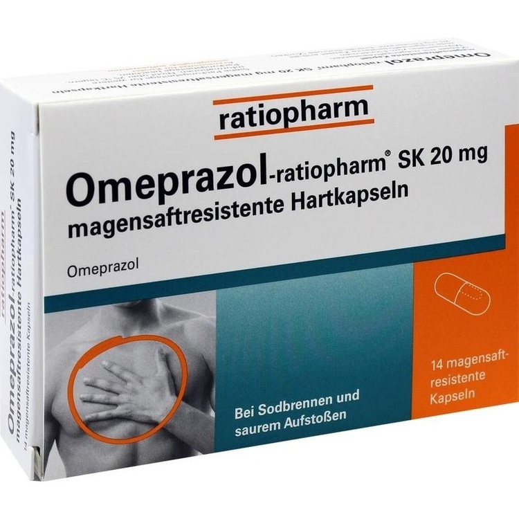 OMEPRAZOL-ratiopharm SK 20 mg magensaftr.Hartkaps. 14 St