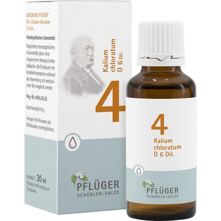 BIOCHEMIE Pflüger 4 Kalium chloratum D 6 Tropfen 30 ml