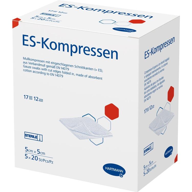 ES-KOMPRESSEN steril 5x5 cm 12fach Großpackung 5X20 St