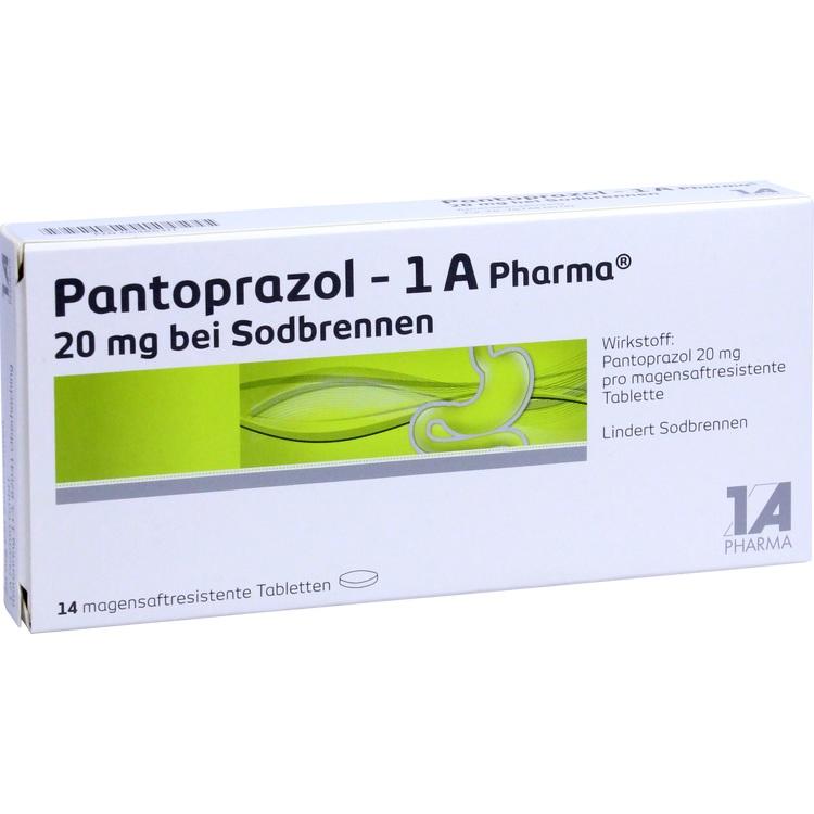 PANTOPRAZOL-1A Pharma 20mg bei Sodbrennen msr.Tab. 14 St