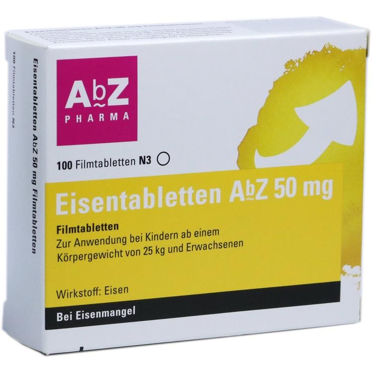 EISENTABLETTEN AbZ 50 mg Filmtabletten 100 St