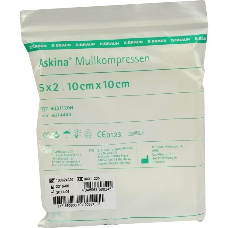 ASKINA Mullkompressen 10x10 cm steril 5X2 St