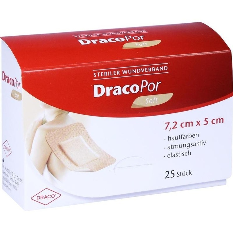 DRACOPOR Wundverband 5x7,2 cm steril hautfarben 25 St