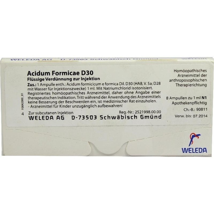 ACIDUM FORMICAE D 30 Ampullen 8 St