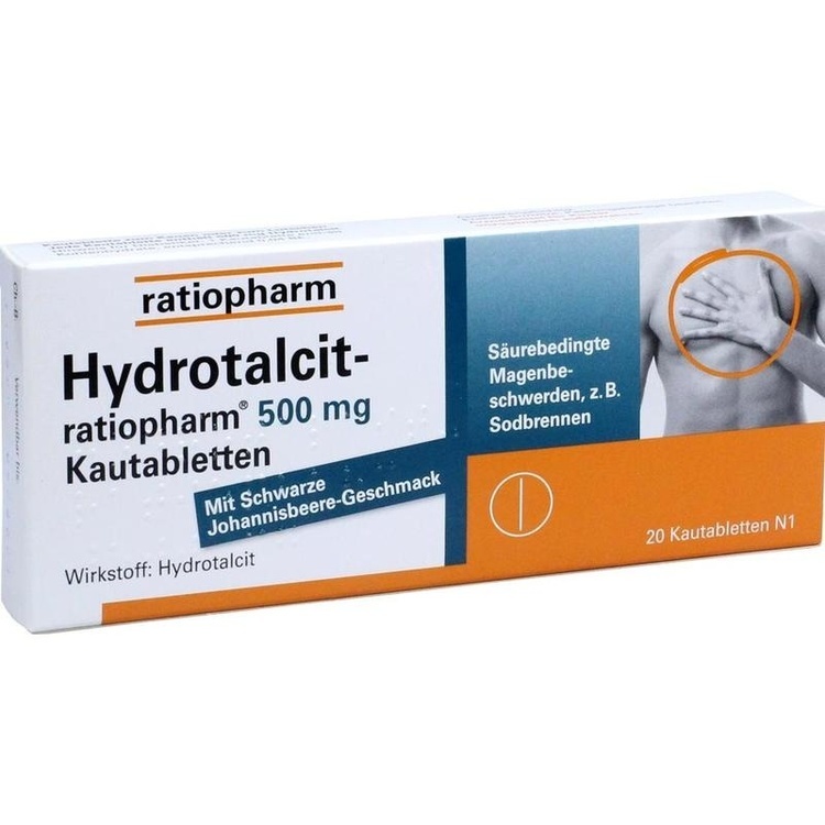 HYDROTALCIT-ratiopharm 500 mg Kautabletten 20 St