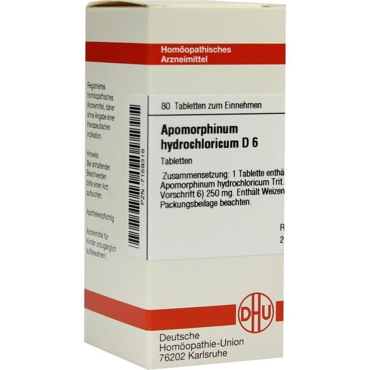 APOMORPHINUM HYDROCHLORICUM D 6 Tabletten 80 St