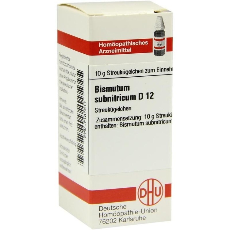 BISMUTUM SUBNITRICUM D 12 Globuli 10 g