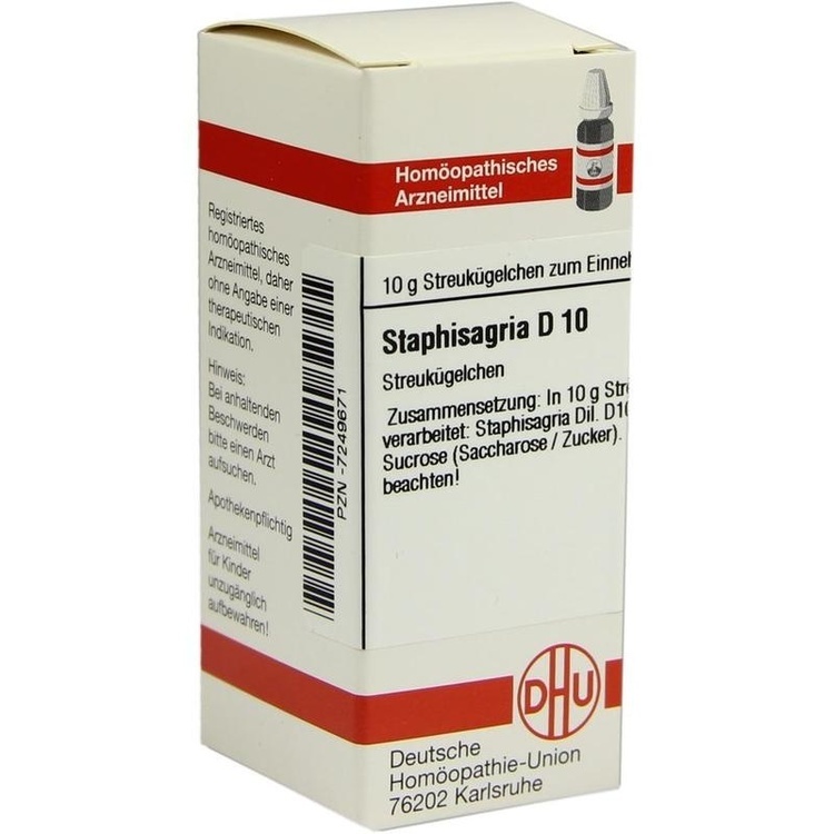 STAPHISAGRIA D 10 Globuli 10 g