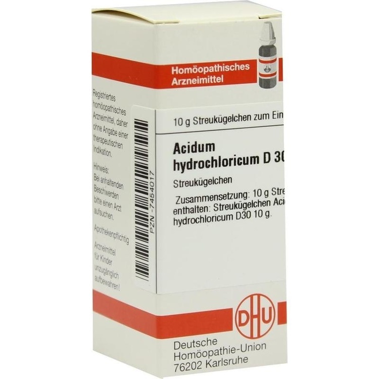 ACIDUM HYDROCHLORICUM D 30 Globuli 10 g