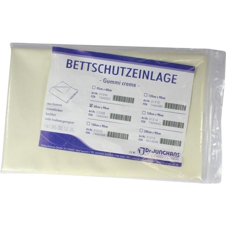 BETTSCHUTZEINLAGE Gummi 60x90 cm creme 1 St